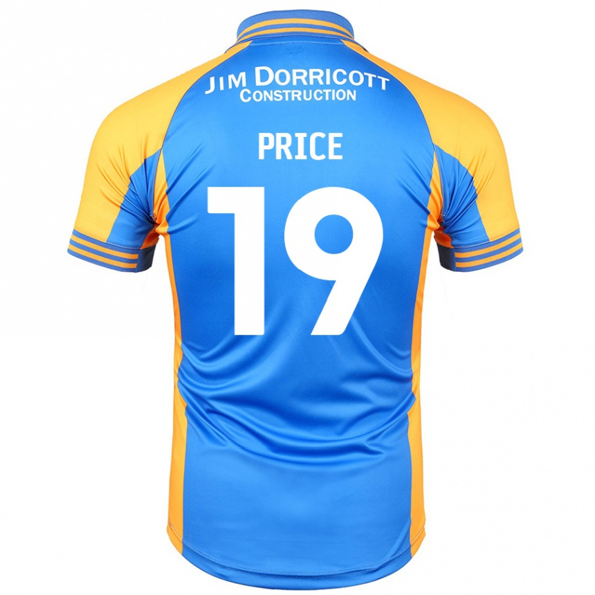 Kids Football Jack Price #19 Blue Amber Home Jersey 2024/25 T-Shirt Uk