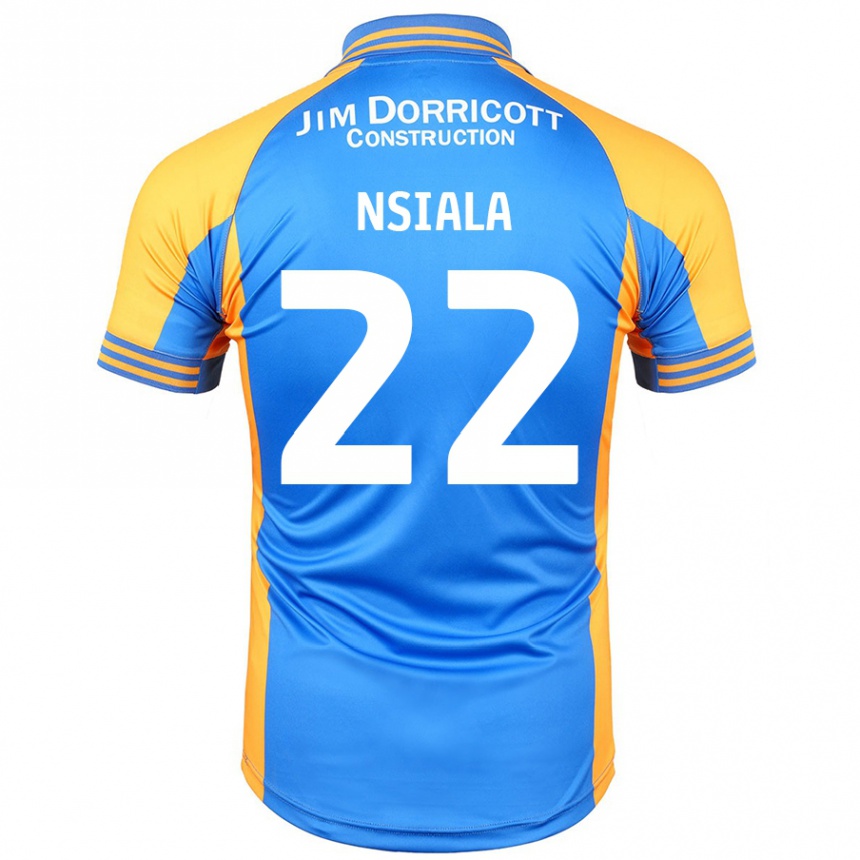 Kids Football Toto Nsiala #22 Blue Amber Home Jersey 2024/25 T-Shirt Uk