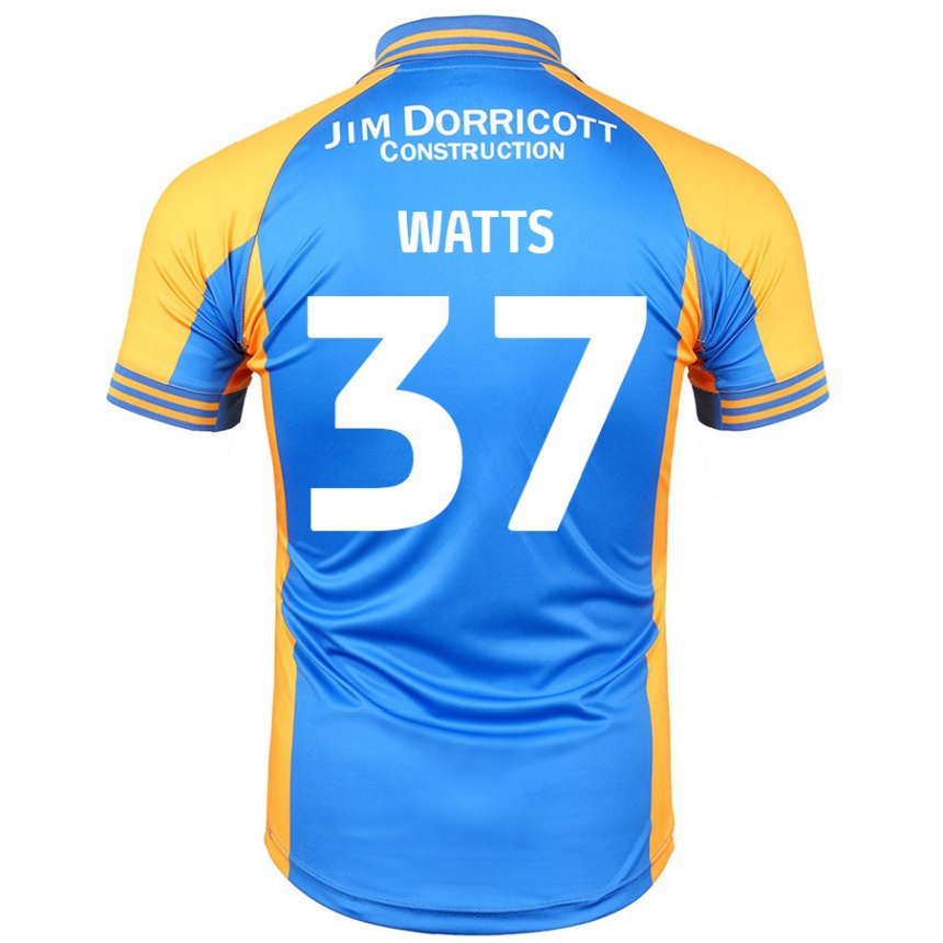 Kids Football Harvey Watts #37 Blue Amber Home Jersey 2024/25 T-Shirt Uk