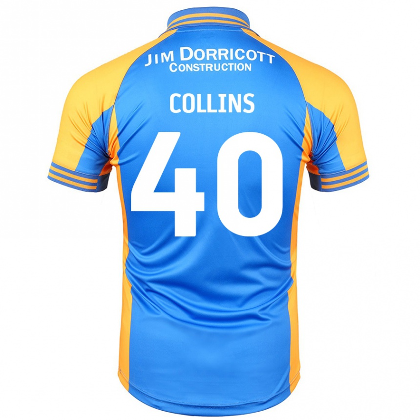 Kids Football Jude Collins #40 Blue Amber Home Jersey 2024/25 T-Shirt Uk