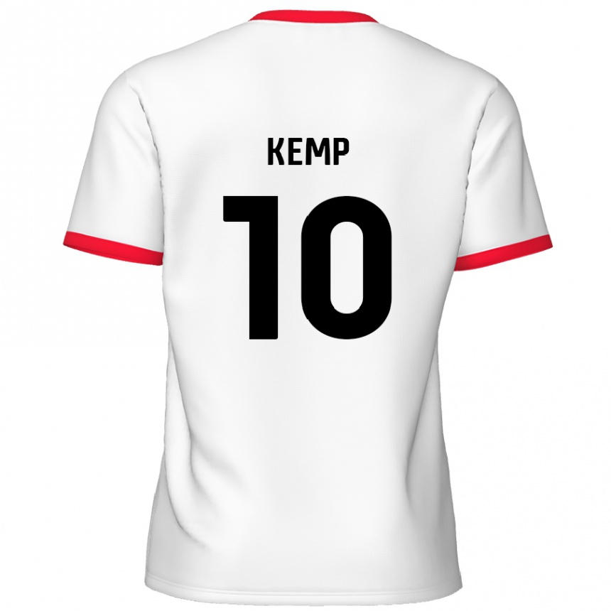 Kids Football Dan Kemp #10 White Red Home Jersey 2024/25 T-Shirt Uk