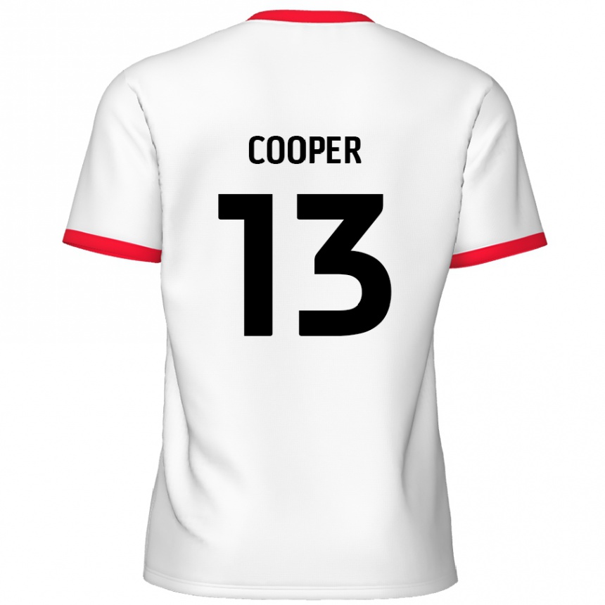 Kids Football Murphy Cooper #13 White Red Home Jersey 2024/25 T-Shirt Uk