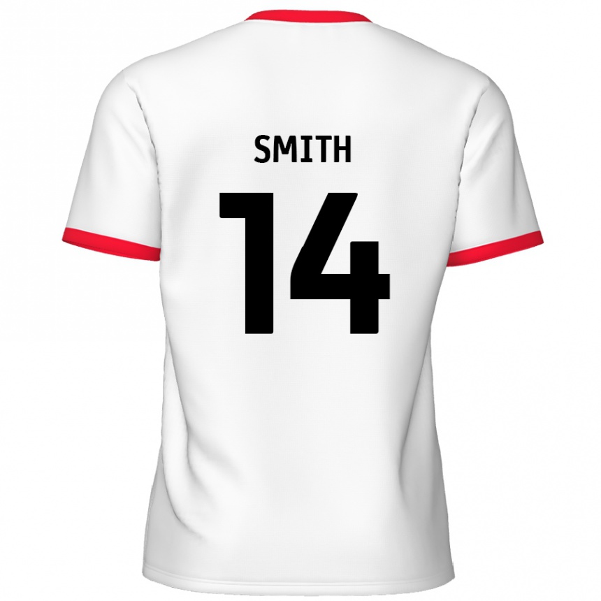 Kids Football Kane Smith #14 White Red Home Jersey 2024/25 T-Shirt Uk