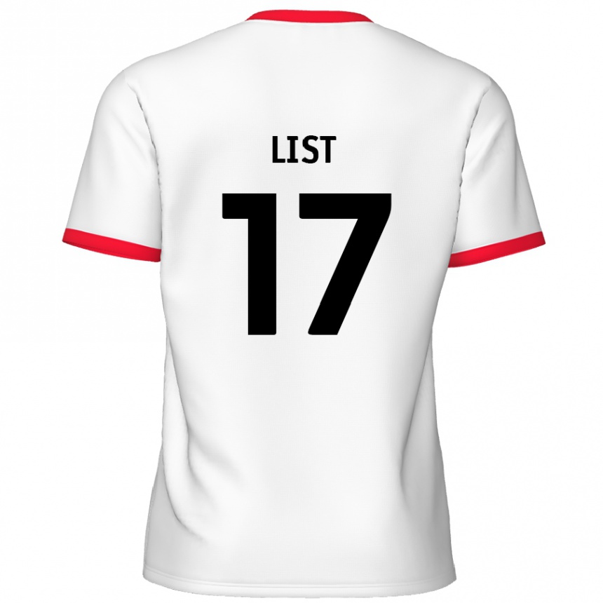 Kids Football Elliott List #17 White Red Home Jersey 2024/25 T-Shirt Uk