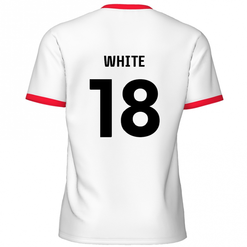 Kids Football Harvey White #18 White Red Home Jersey 2024/25 T-Shirt Uk