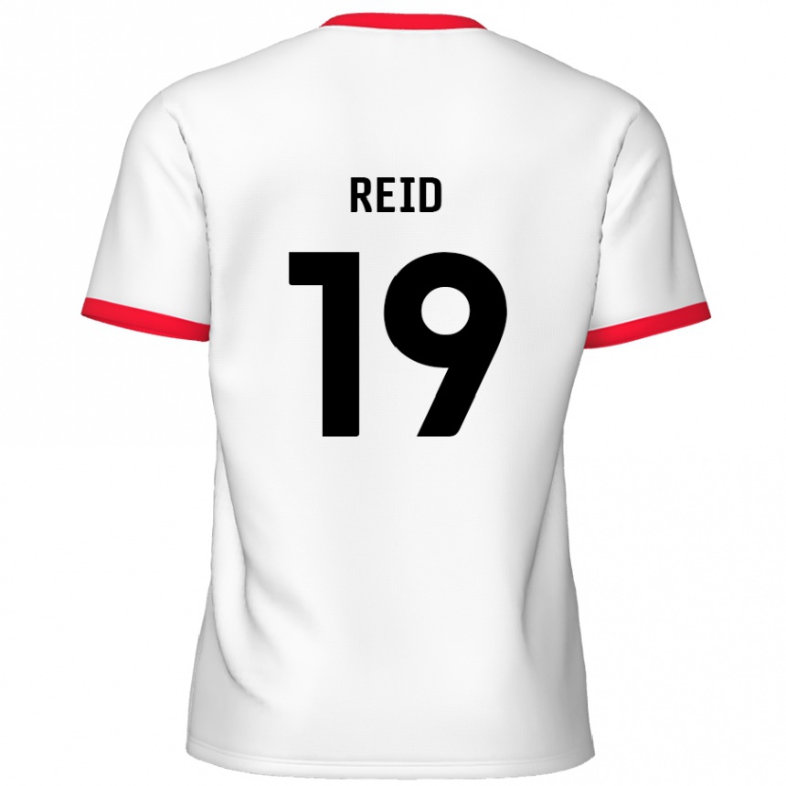 Kids Football Jamie Reid #19 White Red Home Jersey 2024/25 T-Shirt Uk