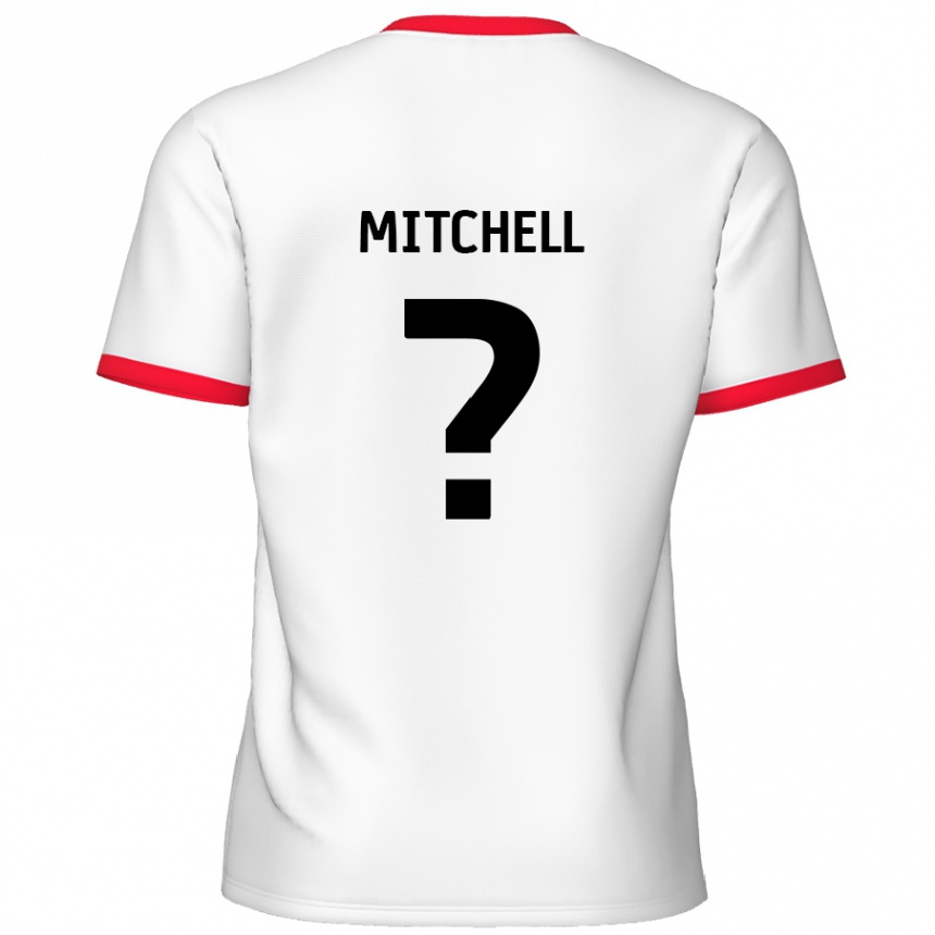 Kids Football Rylee Mitchell #0 White Red Home Jersey 2024/25 T-Shirt Uk