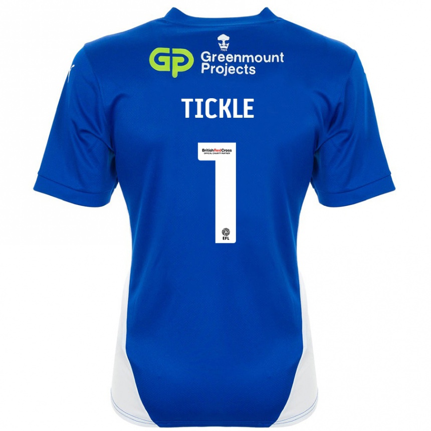 Kids Football Sam Tickle #1 Blue White Home Jersey 2024/25 T-Shirt Uk