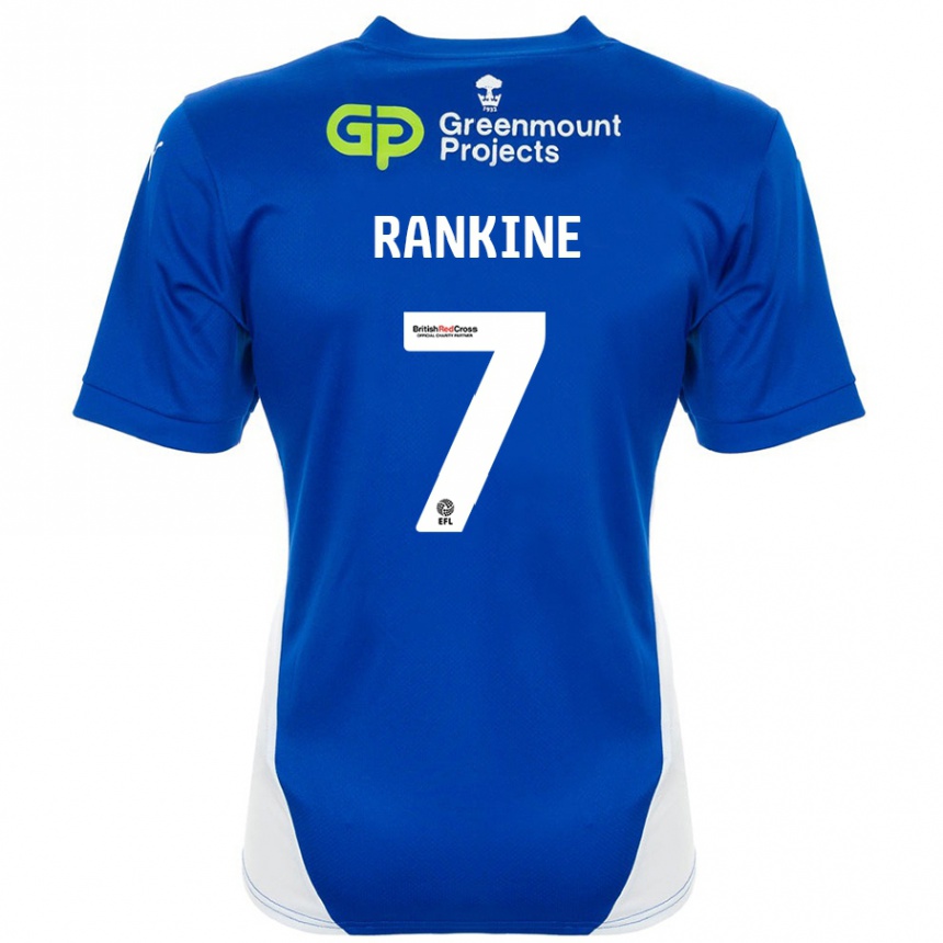 Kids Football Dion Rankine #7 Blue White Home Jersey 2024/25 T-Shirt Uk