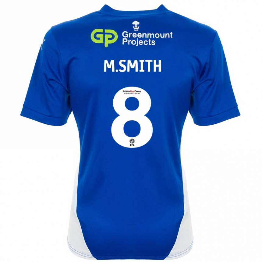 Kids Football Matt Smith #8 Blue White Home Jersey 2024/25 T-Shirt Uk