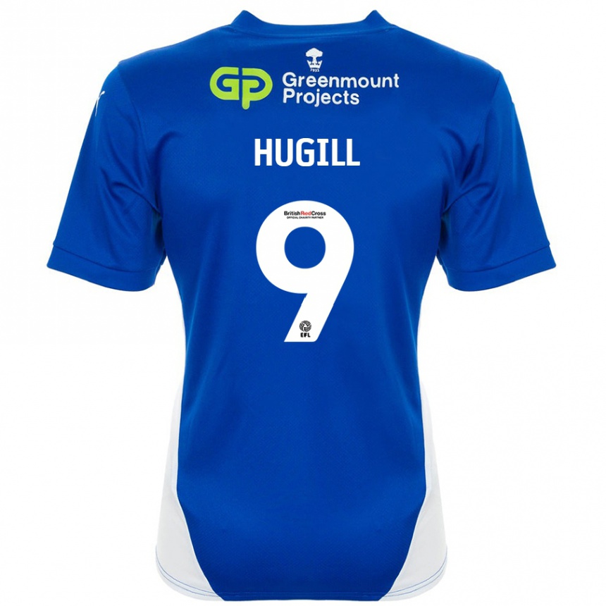 Kids Football Joe Hugill #9 Blue White Home Jersey 2024/25 T-Shirt Uk