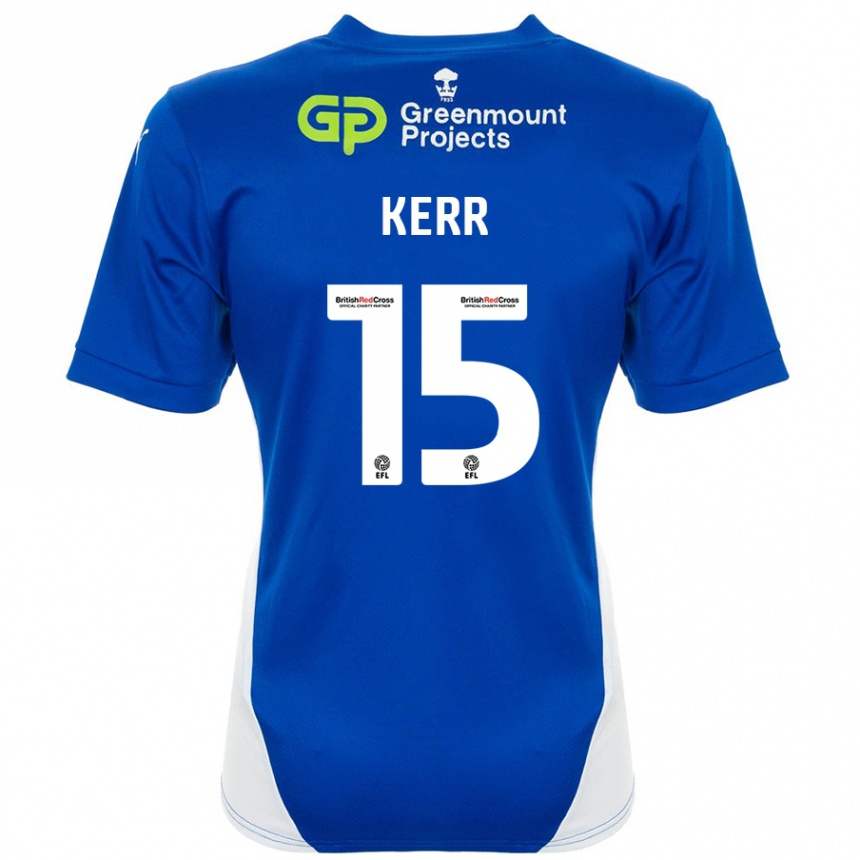 Kids Football Jason Kerr #15 Blue White Home Jersey 2024/25 T-Shirt Uk