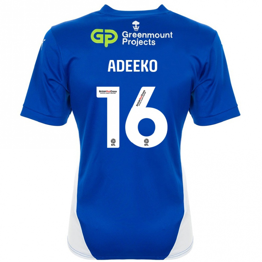 Kids Football Baba Adeeko #16 Blue White Home Jersey 2024/25 T-Shirt Uk