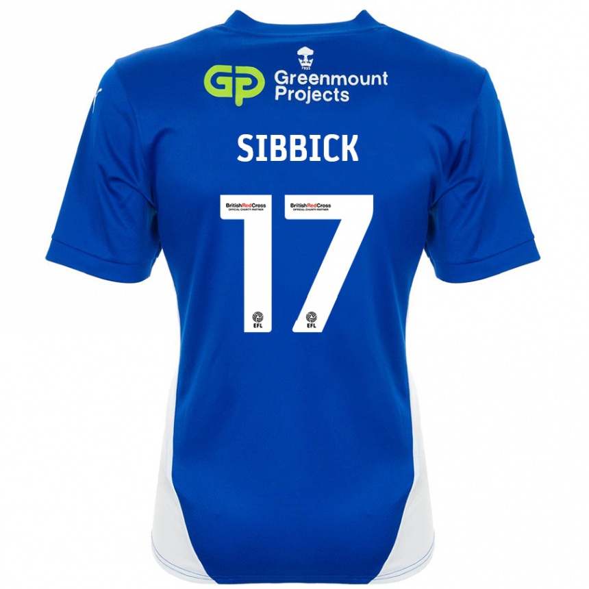 Kids Football Toby Sibbick #17 Blue White Home Jersey 2024/25 T-Shirt Uk