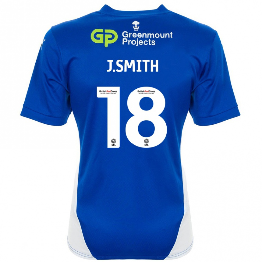 Kids Football Jonny Smith #18 Blue White Home Jersey 2024/25 T-Shirt Uk