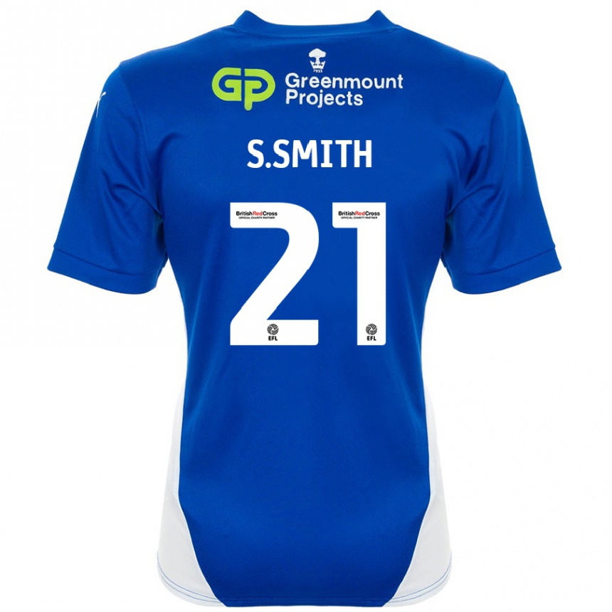 Kids Football Scott Smith #21 Blue White Home Jersey 2024/25 T-Shirt Uk