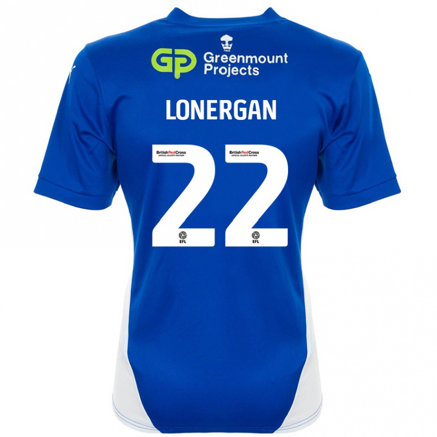 Kids Football Andy Lonergan #22 Blue White Home Jersey 2024/25 T-Shirt Uk