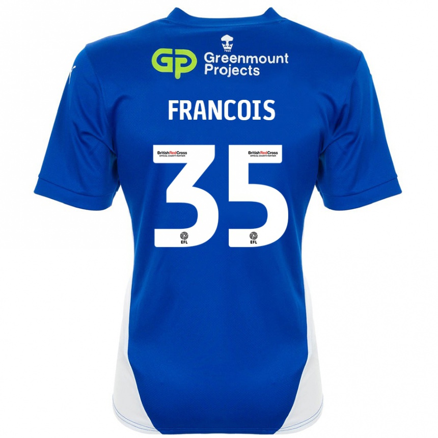 Kids Football Tyrese Francois #35 Blue White Home Jersey 2024/25 T-Shirt Uk