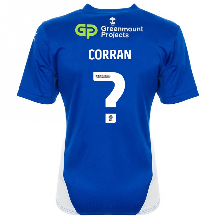 Kids Football Matthew Corran #0 Blue White Home Jersey 2024/25 T-Shirt Uk