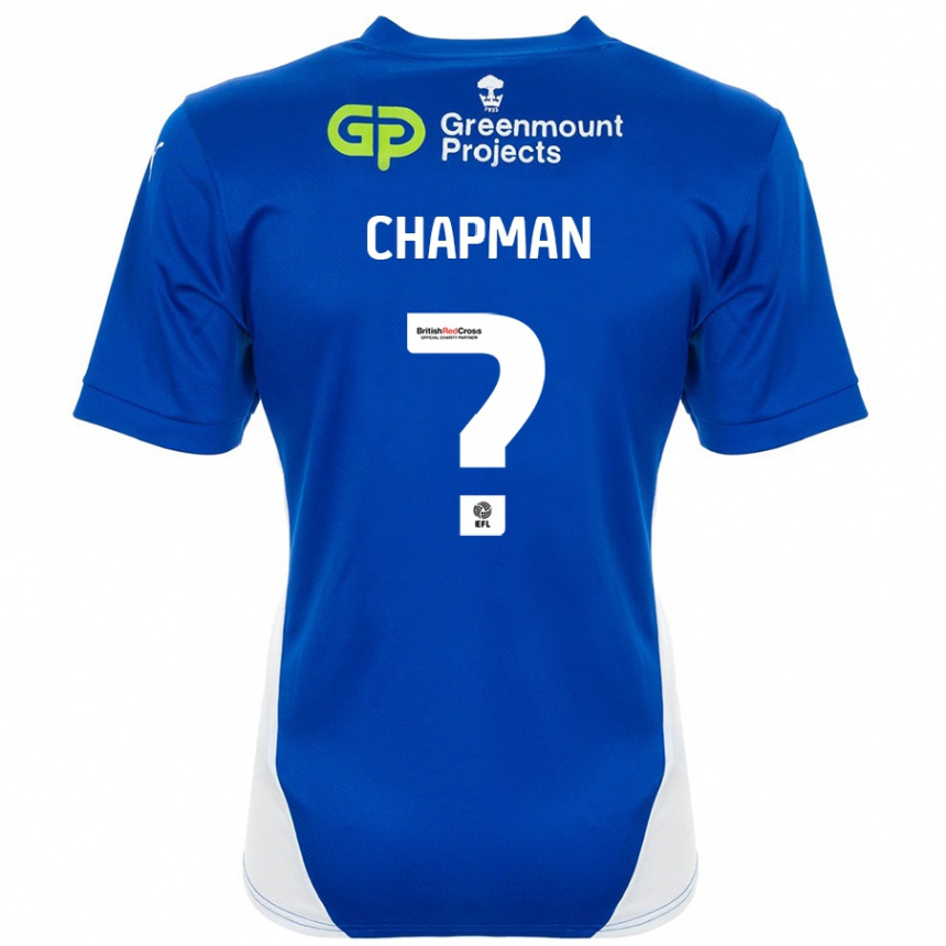 Kids Football Llyton Chapman #0 Blue White Home Jersey 2024/25 T-Shirt Uk