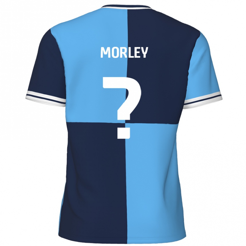 Kids Football Aaron Morley #0 Sky Blue Dark Blue Home Jersey 2024/25 T-Shirt Uk