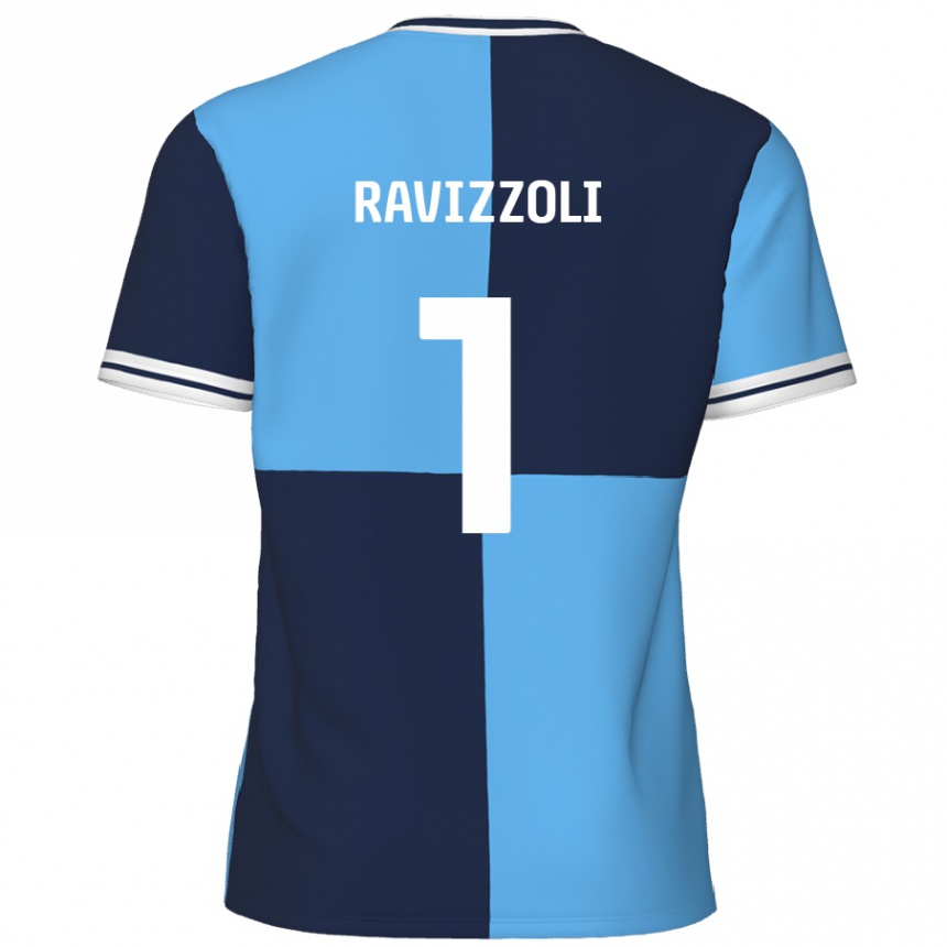 Kids Football Franco Ravizzoli #1 Sky Blue Dark Blue Home Jersey 2024/25 T-Shirt Uk