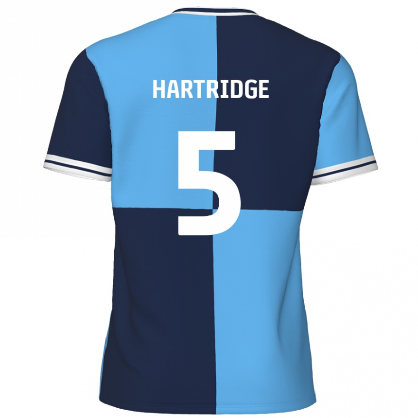 Kids Football Alex Hartridge #5 Sky Blue Dark Blue Home Jersey 2024/25 T-Shirt Uk