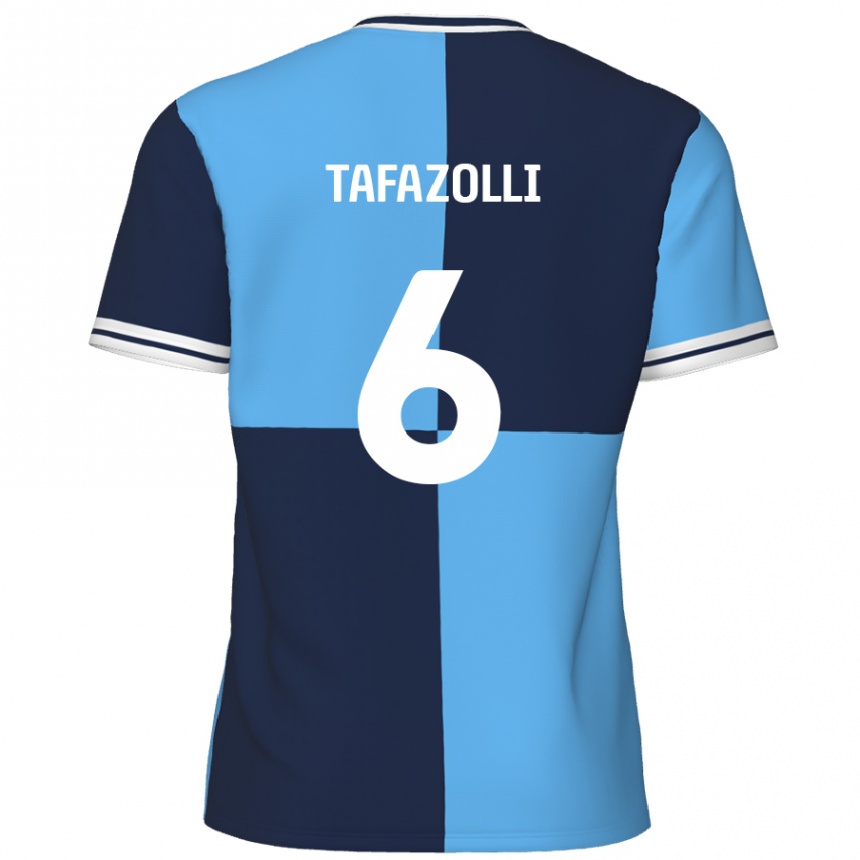 Kids Football Ryan Tafazolli #6 Sky Blue Dark Blue Home Jersey 2024/25 T-Shirt Uk