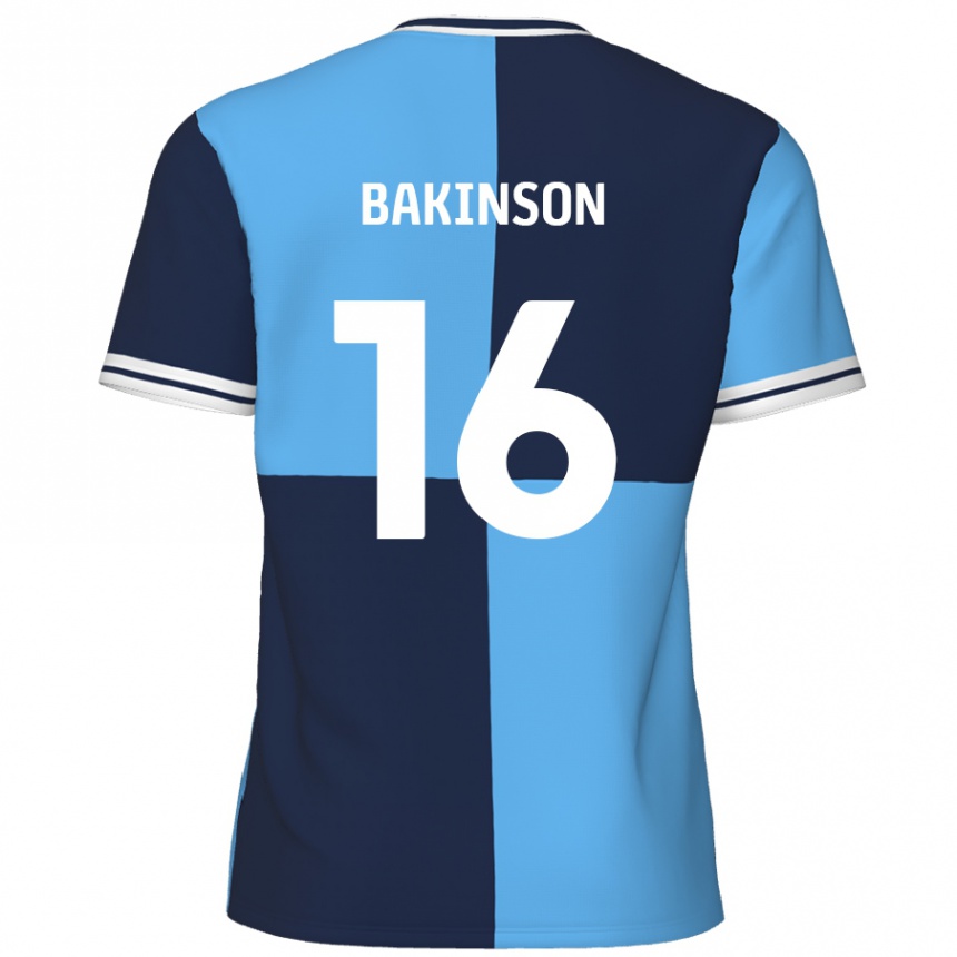 Kids Football Tyreeq Bakinson #16 Sky Blue Dark Blue Home Jersey 2024/25 T-Shirt Uk