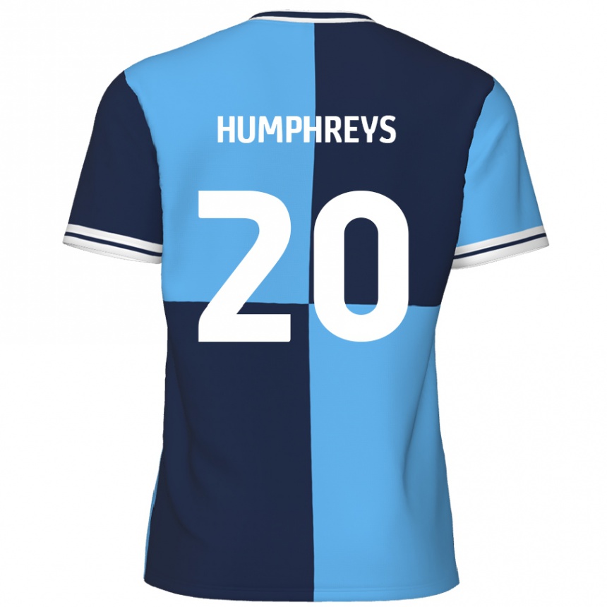 Kids Football Cameron Humphreys #20 Sky Blue Dark Blue Home Jersey 2024/25 T-Shirt Uk