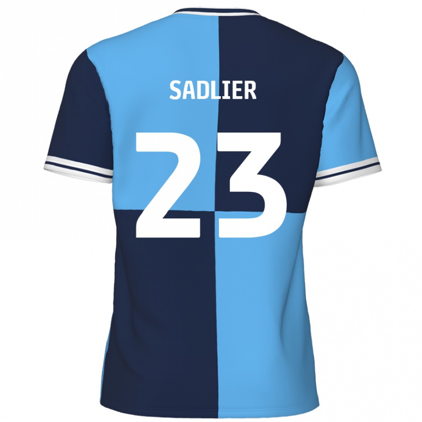 Kids Football Kieran Sadlier #23 Sky Blue Dark Blue Home Jersey 2024/25 T-Shirt Uk