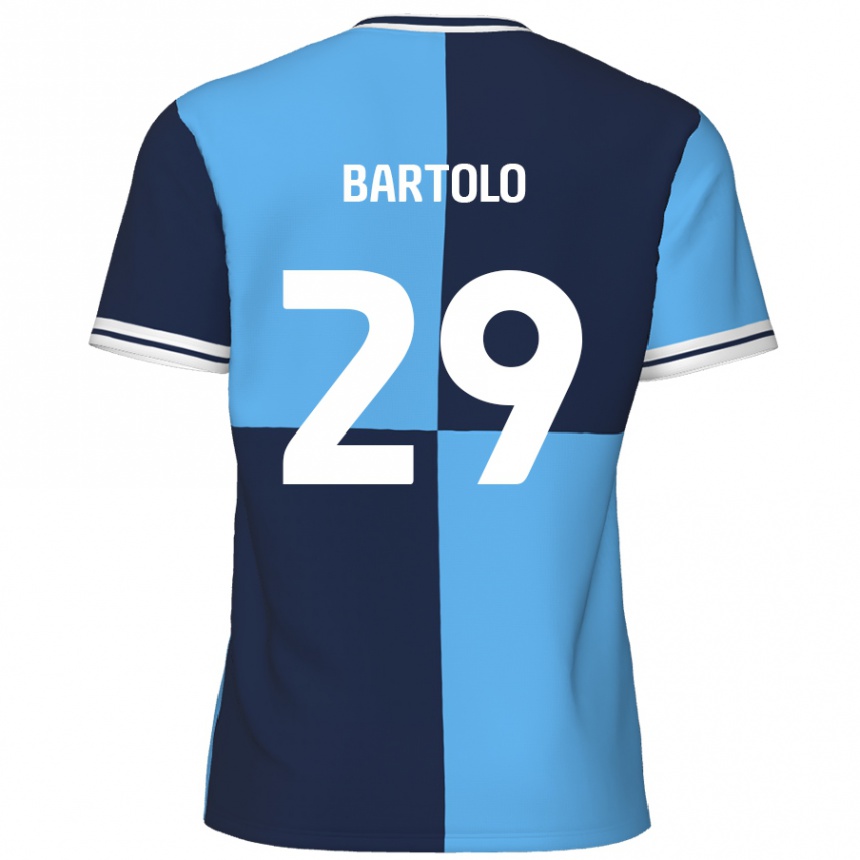 Kids Football Jaiden Bartolo #29 Sky Blue Dark Blue Home Jersey 2024/25 T-Shirt Uk