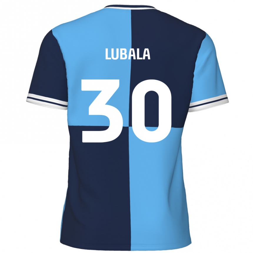 Kids Football Bez Lubala #30 Sky Blue Dark Blue Home Jersey 2024/25 T-Shirt Uk