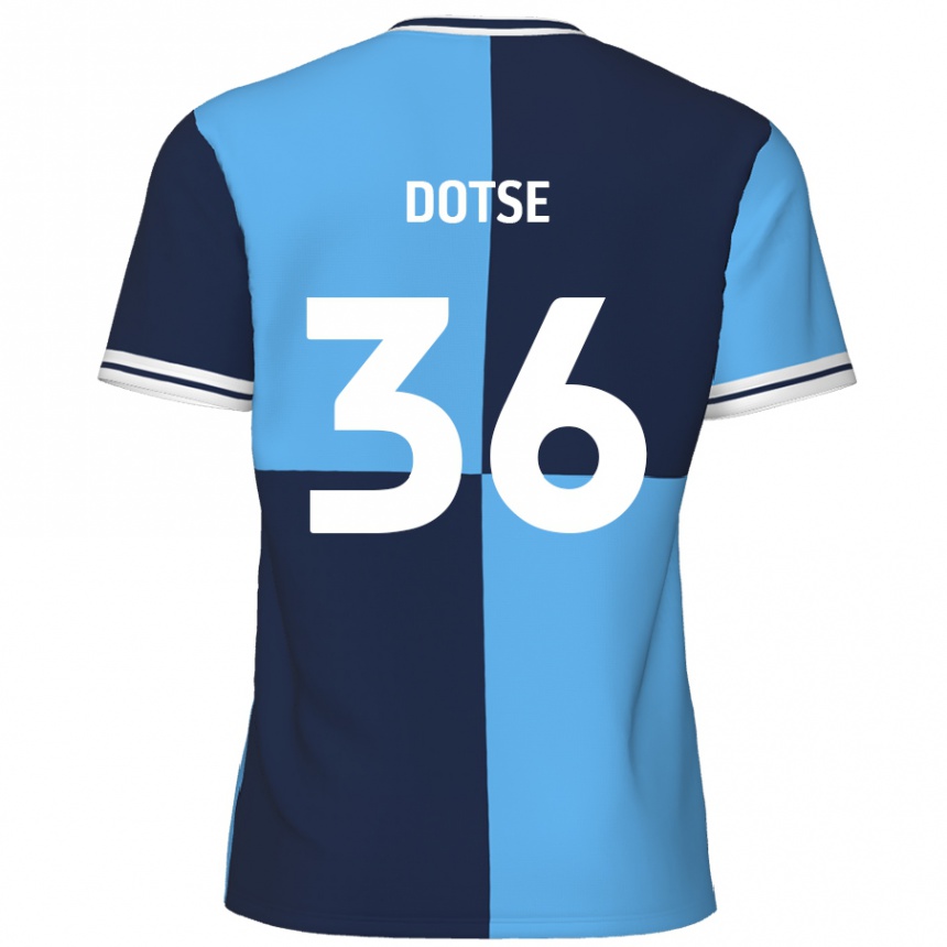 Kids Football Jahiem Dotse #36 Sky Blue Dark Blue Home Jersey 2024/25 T-Shirt Uk