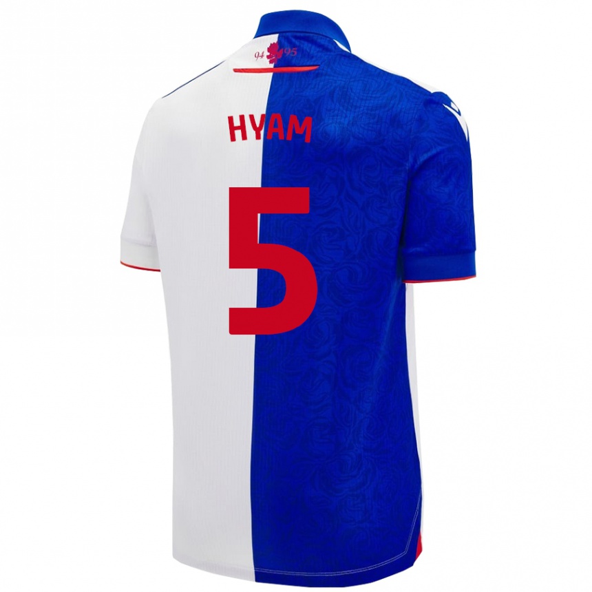 Kids Football Dominic Hyam #5 Sky Blue White Home Jersey 2024/25 T-Shirt Uk