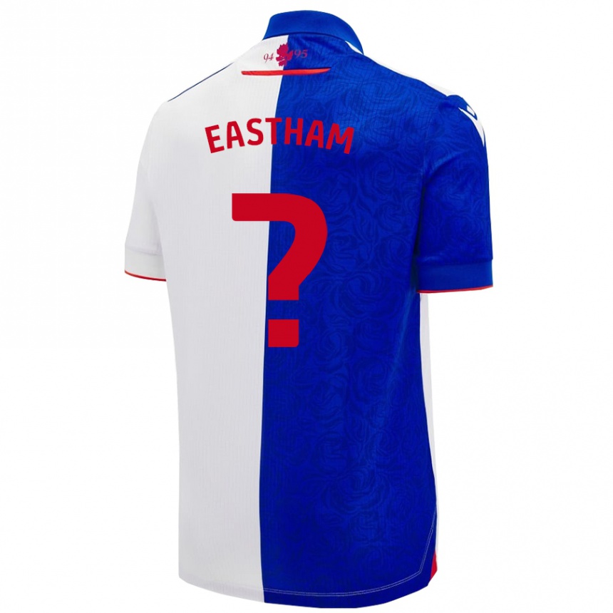 Kids Football Jordan Eastham #0 Sky Blue White Home Jersey 2024/25 T-Shirt Uk