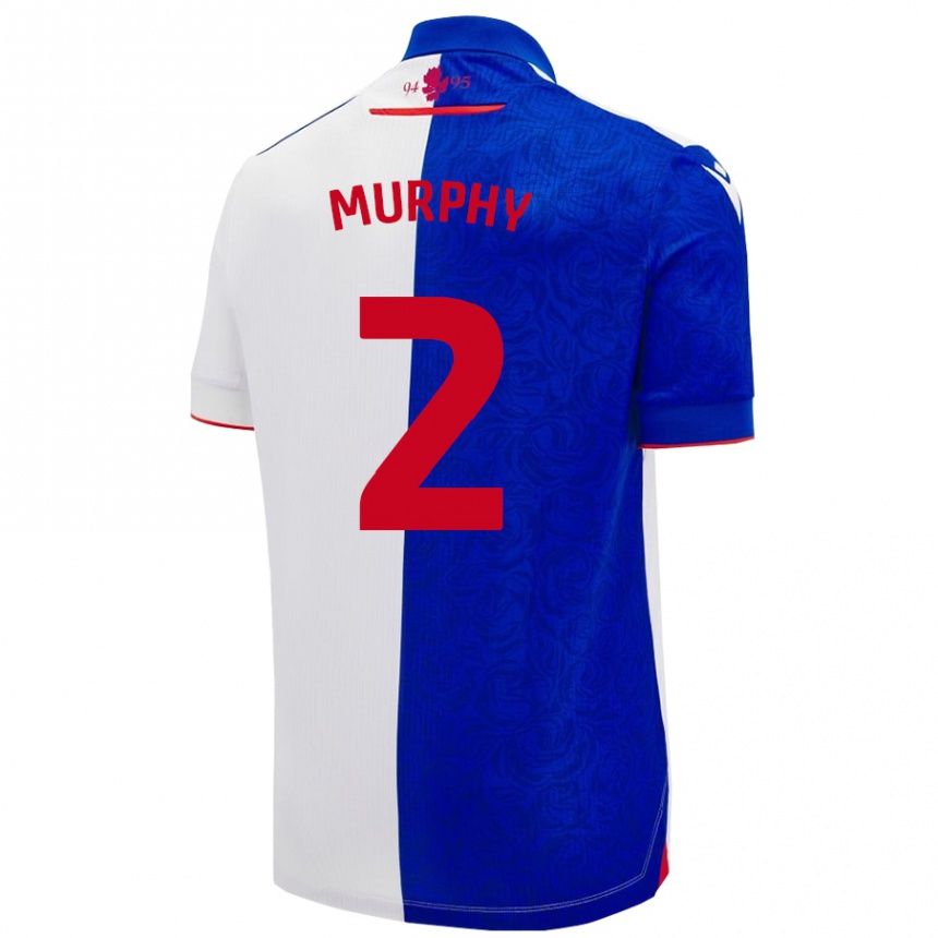 Kids Football Niamh Murphy #2 Sky Blue White Home Jersey 2024/25 T-Shirt Uk