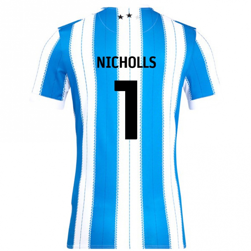 Kids Football Lee Nicholls #1 Blue White Home Jersey 2024/25 T-Shirt Uk