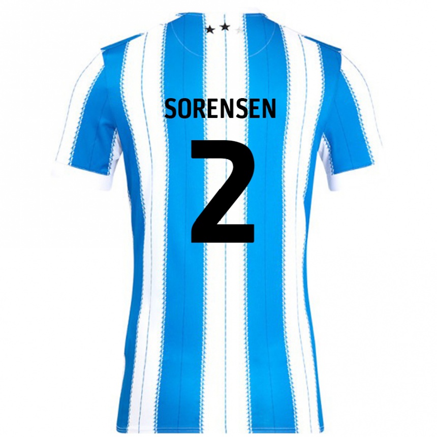 Kids Football Lasse Sörensen #2 Blue White Home Jersey 2024/25 T-Shirt Uk