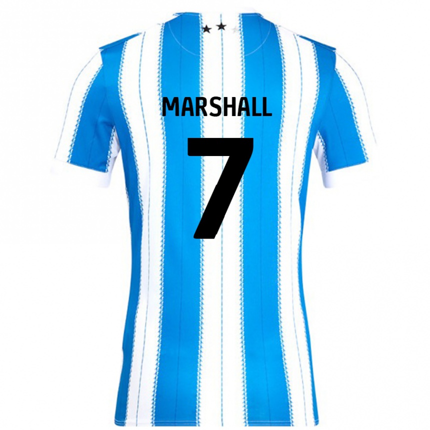 Kids Football Callum Marshall #7 Blue White Home Jersey 2024/25 T-Shirt Uk