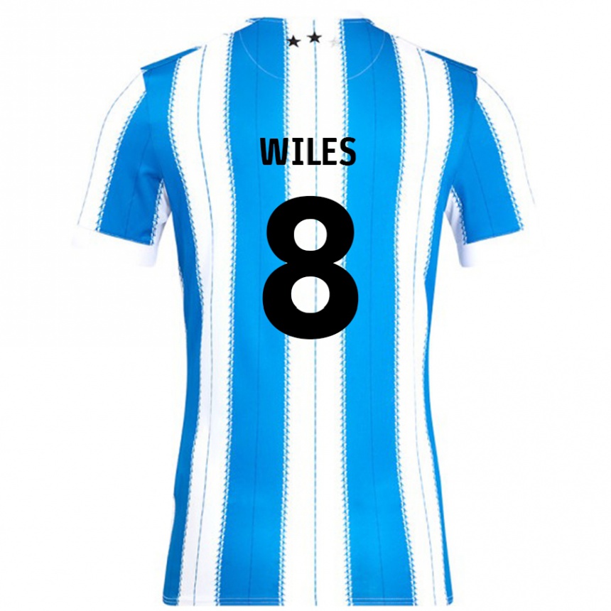 Kids Football Ben Wiles #8 Blue White Home Jersey 2024/25 T-Shirt Uk