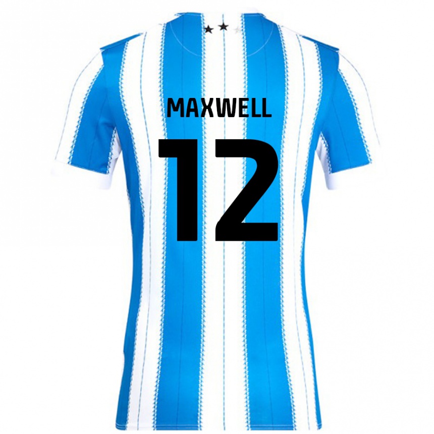 Kids Football Chris Maxwell #12 Blue White Home Jersey 2024/25 T-Shirt Uk