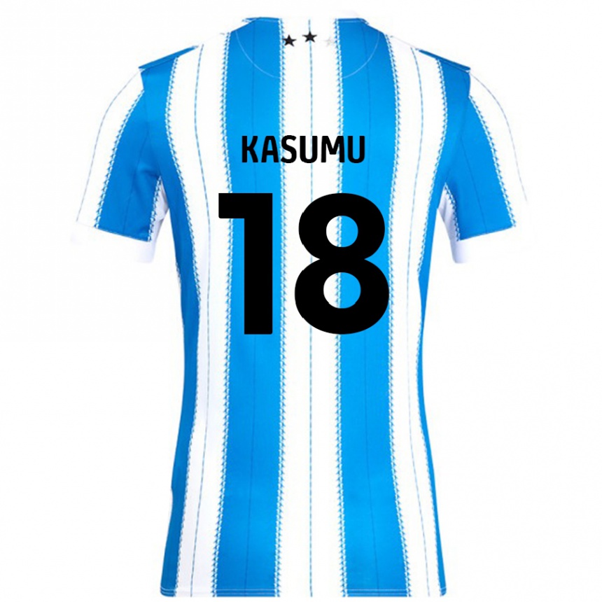 Kids Football David Kasumu #18 Blue White Home Jersey 2024/25 T-Shirt Uk