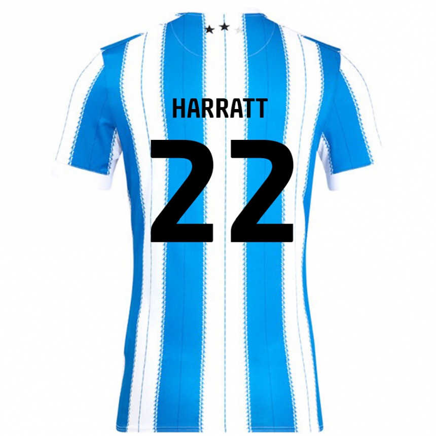 Kids Football Kian Harratt #22 Blue White Home Jersey 2024/25 T-Shirt Uk