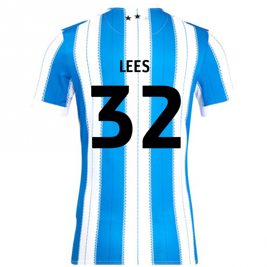 Kids Football Tom Lees #32 Blue White Home Jersey 2024/25 T-Shirt Uk