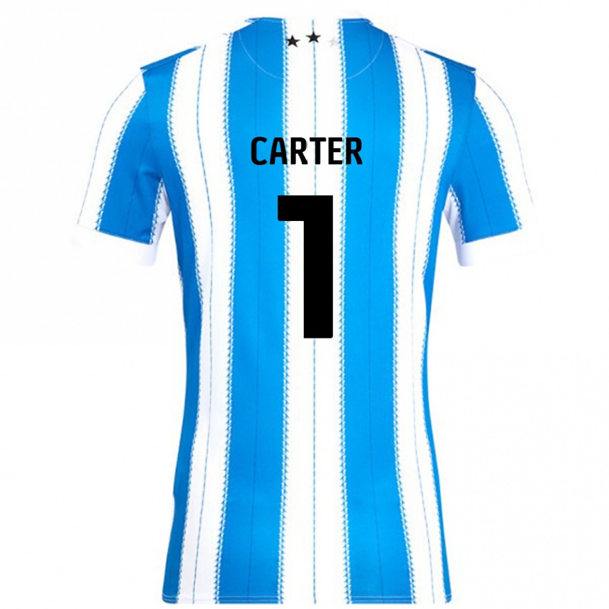 Kids Football Laura Carter #1 Blue White Home Jersey 2024/25 T-Shirt Uk