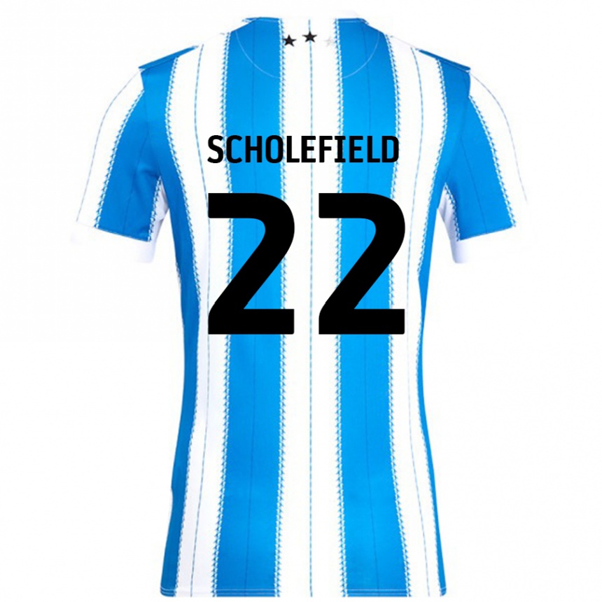 Kids Football Lois Scholefield #22 Blue White Home Jersey 2024/25 T-Shirt Uk