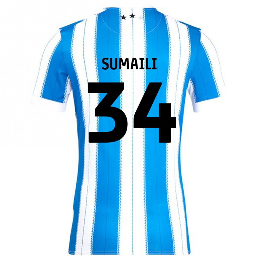 Kids Football Falone Sumaili #34 Blue White Home Jersey 2024/25 T-Shirt Uk