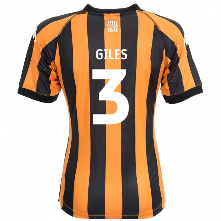 Kids Football Ryan Giles #3 Black Amber Home Jersey 2024/25 T-Shirt Uk