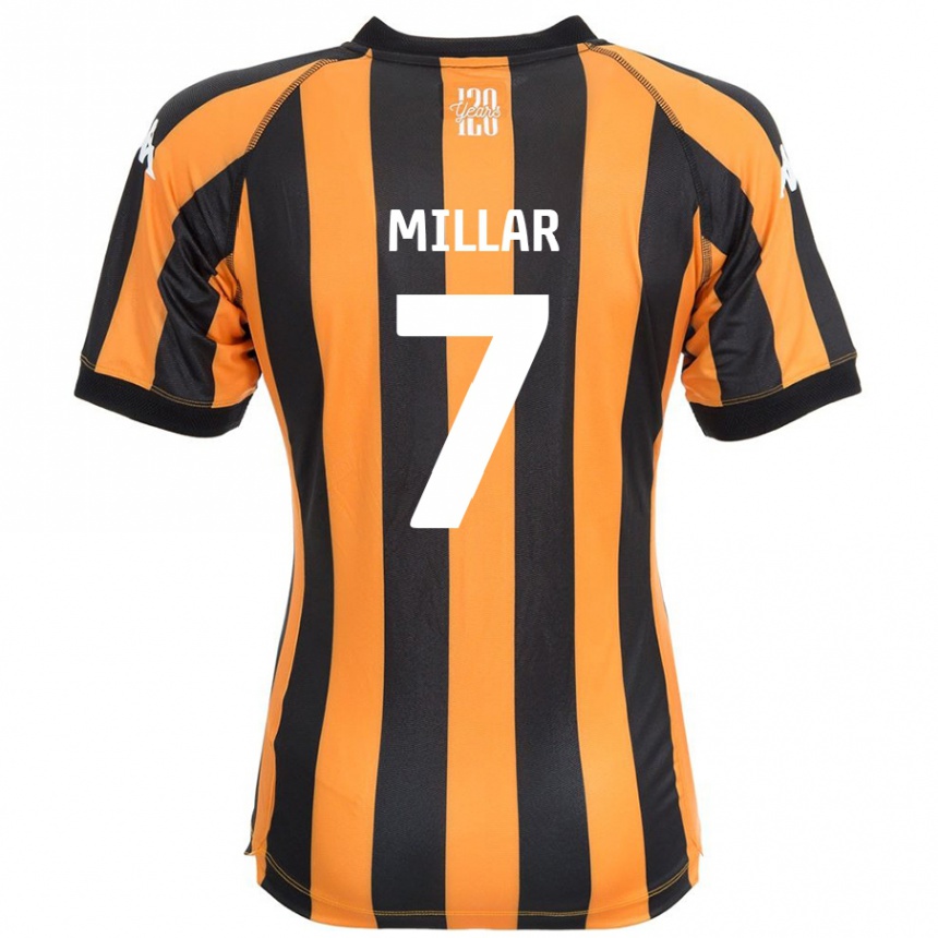 Kids Football Liam Millar #7 Black Amber Home Jersey 2024/25 T-Shirt Uk